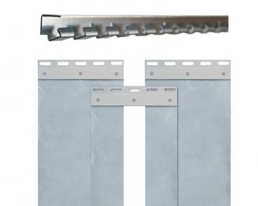 PVC Streifenvorhang Breite 1,50m "glasklar" Lamellen 300/3mm fertig vormontiert 